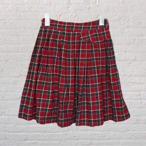 Zara Pleated Plaid Skirt